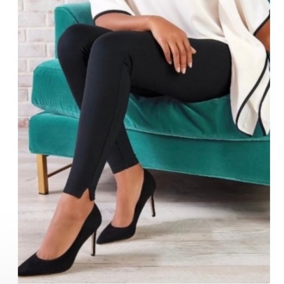 SPANX Pants - SPANX Ponte Seamless Ankle Length Slit Legging Black S